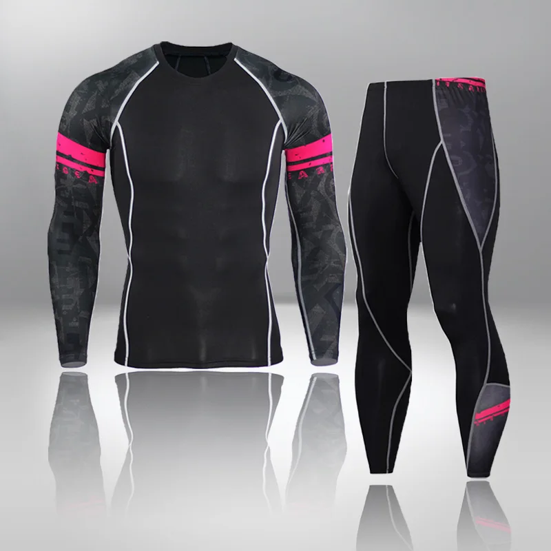 Nuevos conjuntos de ropa interior térmica para hombre, traje deportivo de compresión, ropa interior térmica de secado rápido para el sudor, conjuntos de Calzoncillos largos para hombre Nuevos conjuntos de ropa interior térmica para hombre, traje deportivo de compresión, ropa interior térmica de secado rápido para el sudor, conjuntos de Calzoncillos largos para hombre