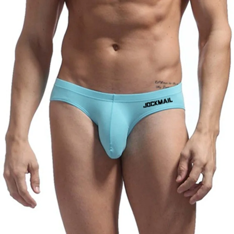 Jockmail Ropa Interior para Hombre Caliente calzoncillos de algodón bolsa grande Bikini bragas de elefante Sexy de cintura baja Ropa Interior Gay Simple