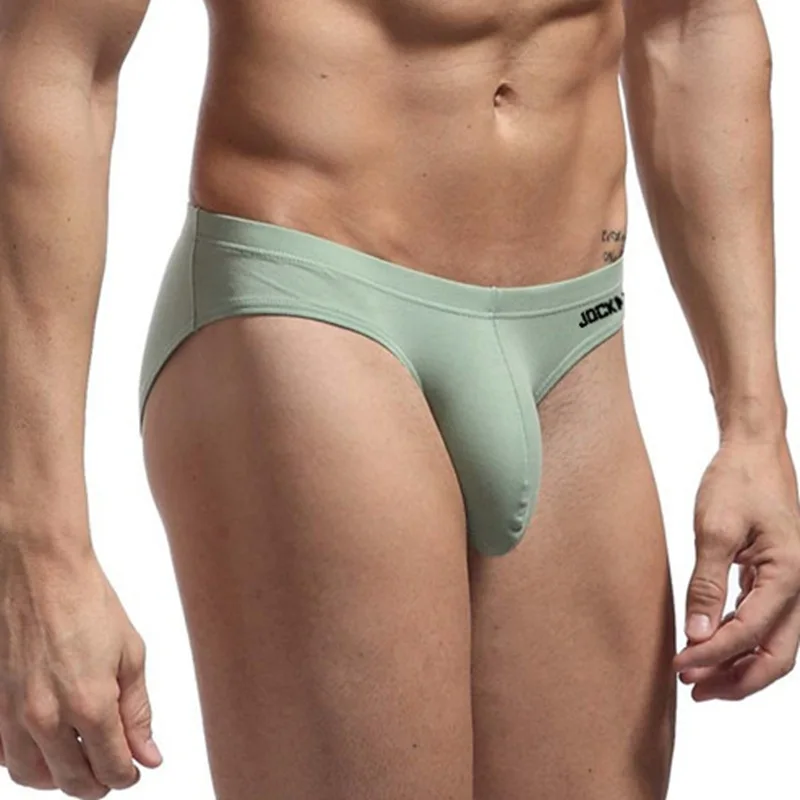 Jockmail Ropa Interior para Hombre Caliente calzoncillos de algodón bolsa grande Bikini bragas de elefante Sexy de cintura baja Ropa Interior Gay Simple