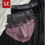 Calzoncillos de algodón para hombre, 3 uds., sin cierre, cintura media, bolsa convexa en U, calzoncillos triangulares, color sólido, ropa interior transpirable para verano, ropa interior diaria para hombre