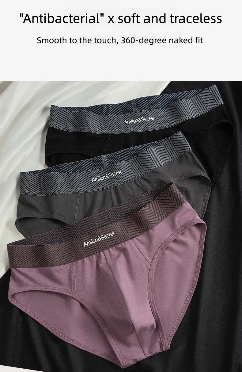 Calzoncillos de algodón para hombre, 3 uds., sin cierre, cintura media, bolsa convexa en U, calzoncillos triangulares, color sólido, ropa interior transpirable para verano, ropa interior diaria para hombre
