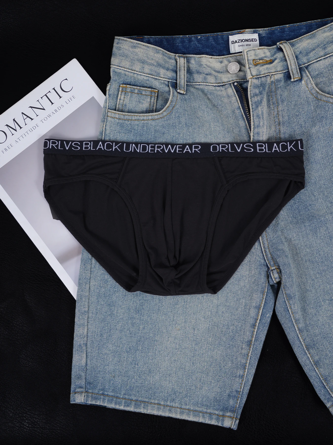 3PCS Calzoncillos ORLVS Triangle para hombre, ropa interior de algodón elástica, suave y transpirable, de talle bajo