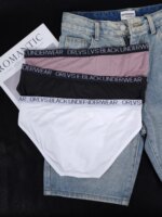 3PCS Calzoncillos ORLVS Triangle para hombre, ropa interior de algodón elástica, suave y transpirable, de talle bajo - Imagen 2