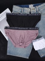 3PCS Calzoncillos ORLVS Triangle para hombre, ropa interior de algodón elástica, suave y transpirable, de talle bajo - Imagen 4
