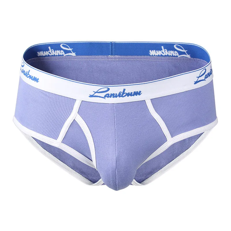 1/3 Uds nueva ropa interior para hombres hilo de cintura media algodón transpirable Color sólido ropa interior juvenil pantalones triangulares para hombres