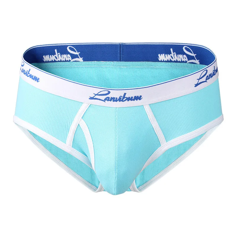 1/3 Uds nueva ropa interior para hombres hilo de cintura media algodón transpirable Color sólido ropa interior juvenil pantalones triangulares para hombres