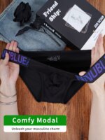 1PCS Calzoncillos Triangulares Modales ADANNU para Hombre con Cintura con Letras, Ropa Interior Suave y Transpirable - Imagen 2