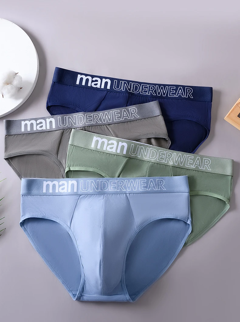 Paquete de 4 Calzoncillos Sexys para Hombre, Ropa Interior Moderna para Estudiantes, Calzoncillos Transpirables y Elásticos de Talla Grande con Estampado de Letras en la Cintura