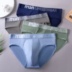 Paquete de 4 Calzoncillos Sexys para Hombre, Ropa Interior Moderna para Estudiantes, Calzoncillos Transpirables y Elásticos de Talla Grande con Estampado de Letras en la Cintura - Imagen 2