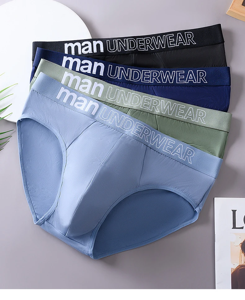 Paquete de 4 Calzoncillos Sexys para Hombre, Ropa Interior Moderna para Estudiantes, Calzoncillos Transpirables y Elásticos de Talla Grande con Estampado de Letras en la Cintura