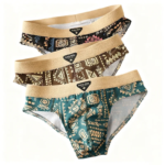 Paquete de 3 Calzoncillos de Algodón para Hombre, Estilo Étnico Retro, Ropa Interior con Estampado, Suaves, Transpirables, de Cintura Media, Cómodos y Elásticos para Uso Diario