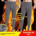 Pantalones Térmicos de Forro Polar de Doble Cara para Hombre, Ropa Interior Cálida y Cómoda para Otoño e Invierno, Pantalones...