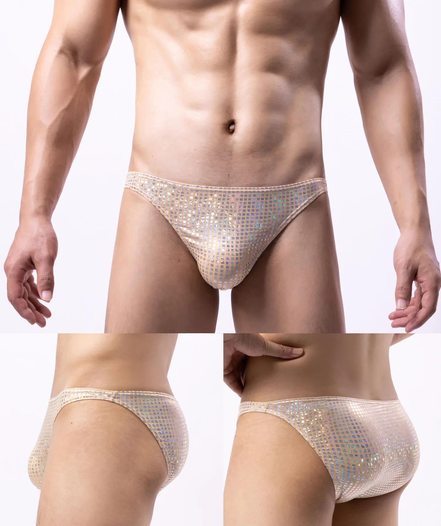Calzoncillos Brillantes con Lentejuelas para Hombre, Diseño Moderno y Sexy, Suaves, Transpirables y Cómodos para Fiestas y Discotecas
