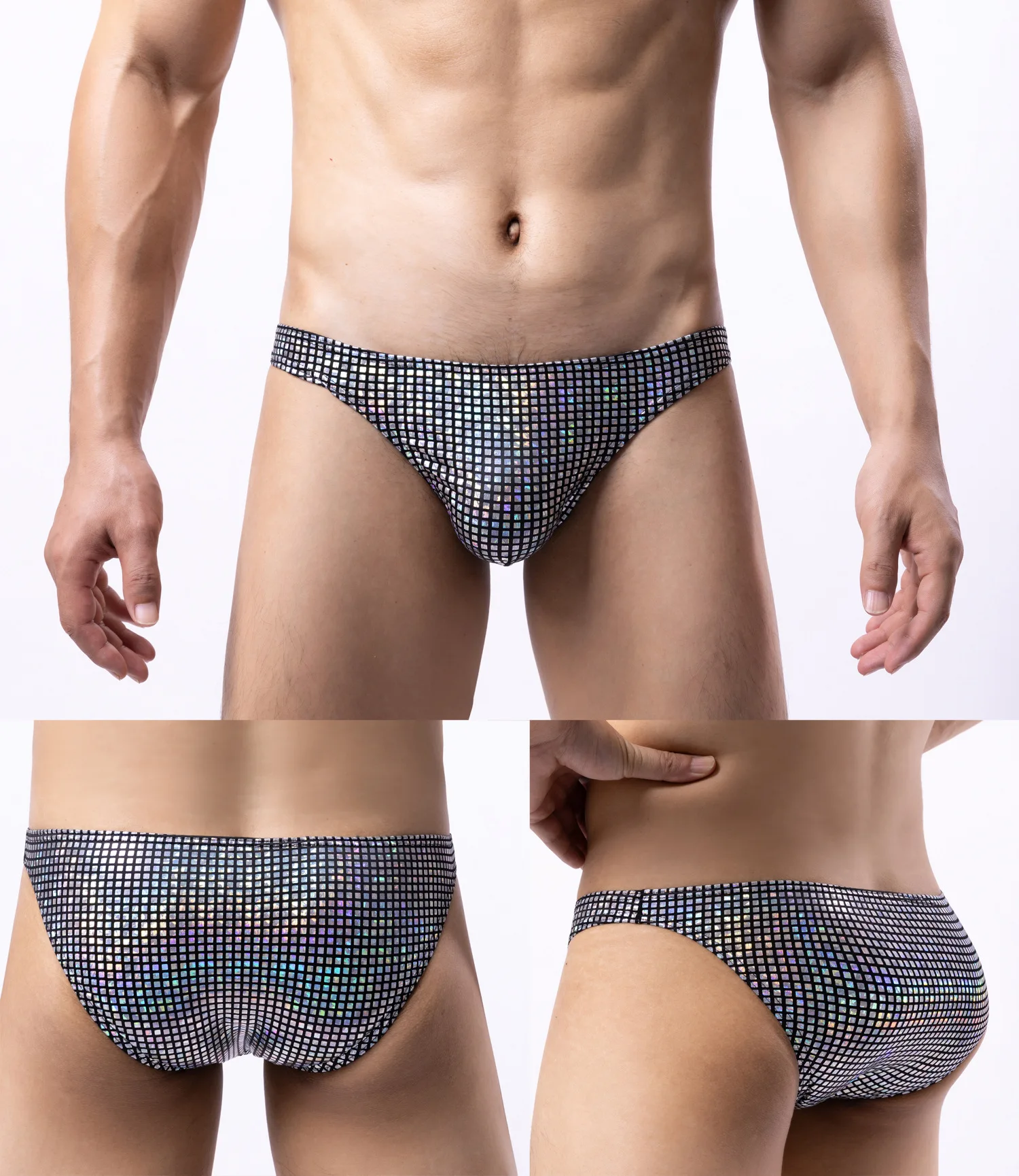 Calzoncillos Brillantes con Lentejuelas para Hombre, Diseño Moderno y Sexy, Suaves, Transpirables y Cómodos para Fiestas y Discotecas