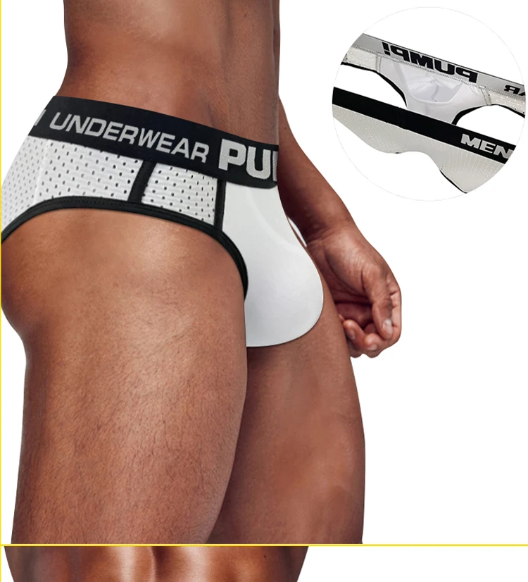 Calzoncillos tipo bikini transpirables para hombre, con bolsa convexa en forma de U, ropa interior masculina con cintura elástica Calzoncillos tipo bikini transpirables para hombre, con bolsa convexa en forma de U, ropa interior masculina con cintura elástica