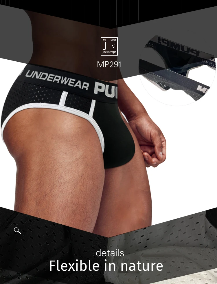 Calzoncillos tipo bikini transpirables para hombre, con bolsa convexa en forma de U, ropa interior masculina con cintura elástica Calzoncillos tipo bikini transpirables para hombre, con bolsa convexa en forma de U, ropa interior masculina con cintura elástica