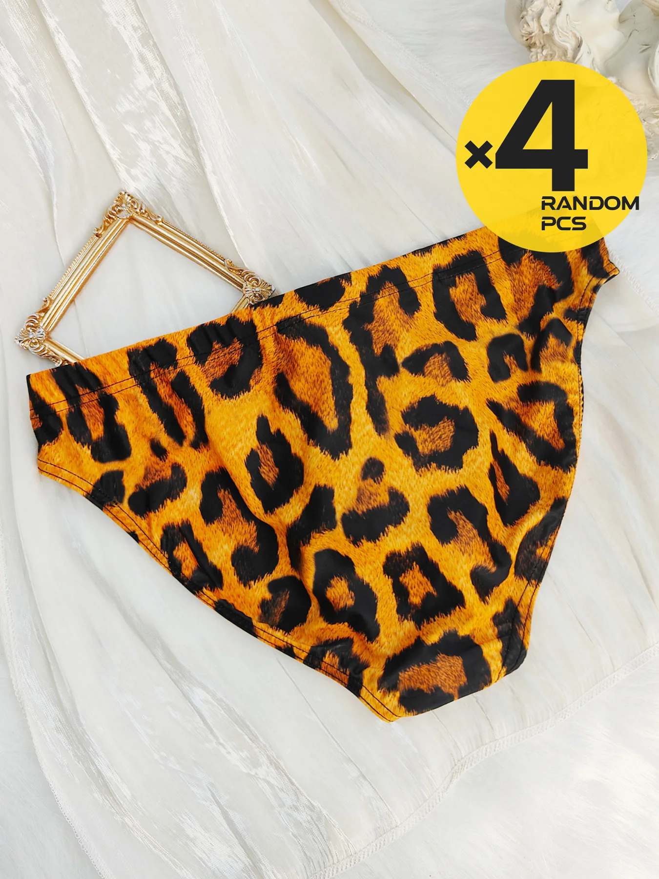 Calzoncillos de baño para hombre, traje de baño sexy, bikini con estampado de leopardo, ropa de playa, pantalones cortos para fiestas en la piscina, para tomar el sol, ropa interior, slip para hombre, 2/3/4 piezas, tallas S-XXL.