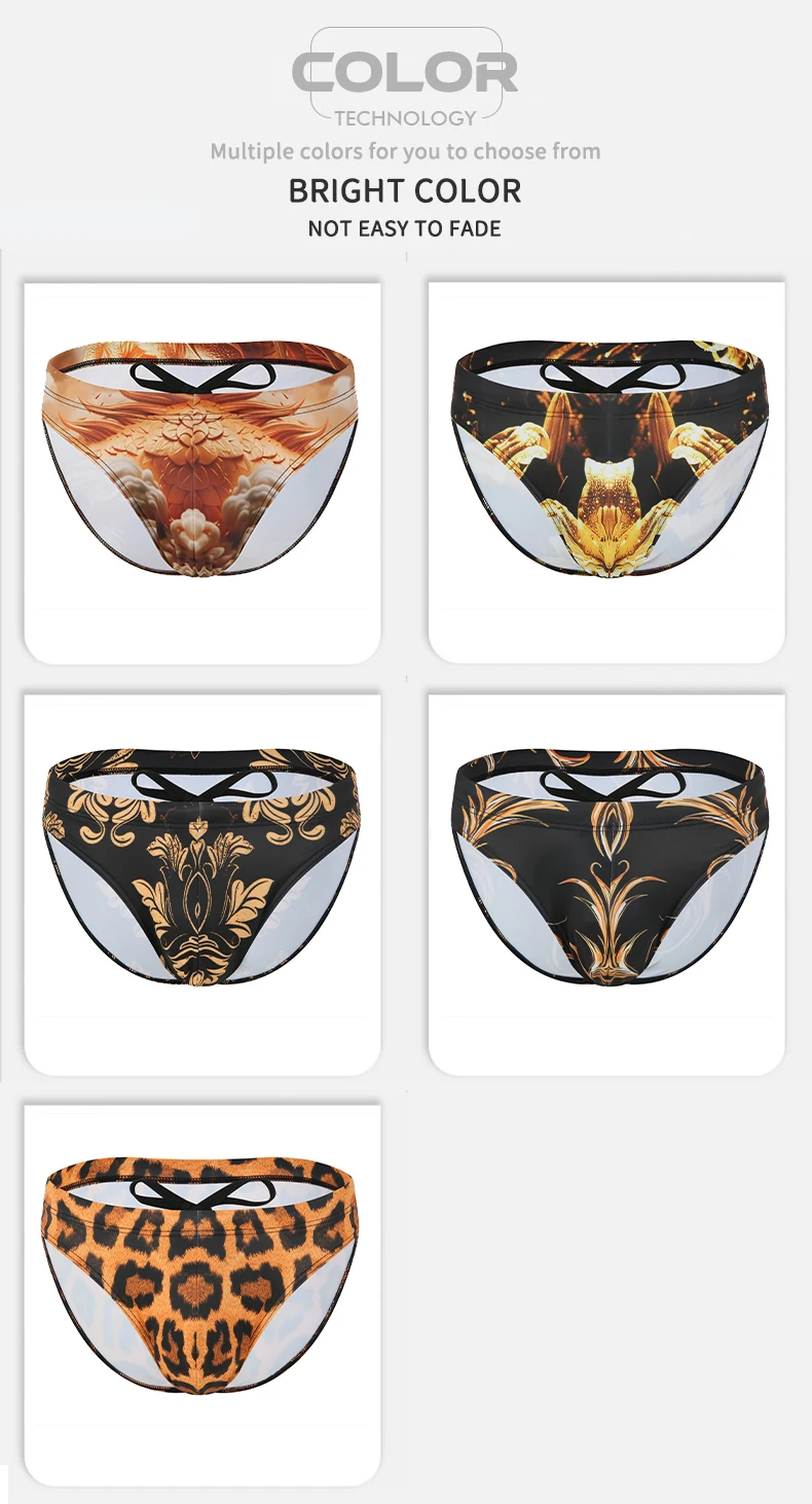 Calzoncillos de baño para hombre, traje de baño sexy, bikini con estampado de leopardo, ropa de playa, pantalones cortos para fiestas en la piscina, para tomar el sol, ropa interior, slip para hombre, 2/3/4 piezas, tallas S-XXL.