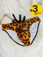 Calzoncillos de baño para hombre, traje de baño sexy, bikini con estampado de leopardo, ropa de playa, pantalones cortos para fiestas en la piscina, para tomar el sol, ropa interior, slip para hombre, 2/3/4 piezas, tallas S-XXL. - Imagen 4