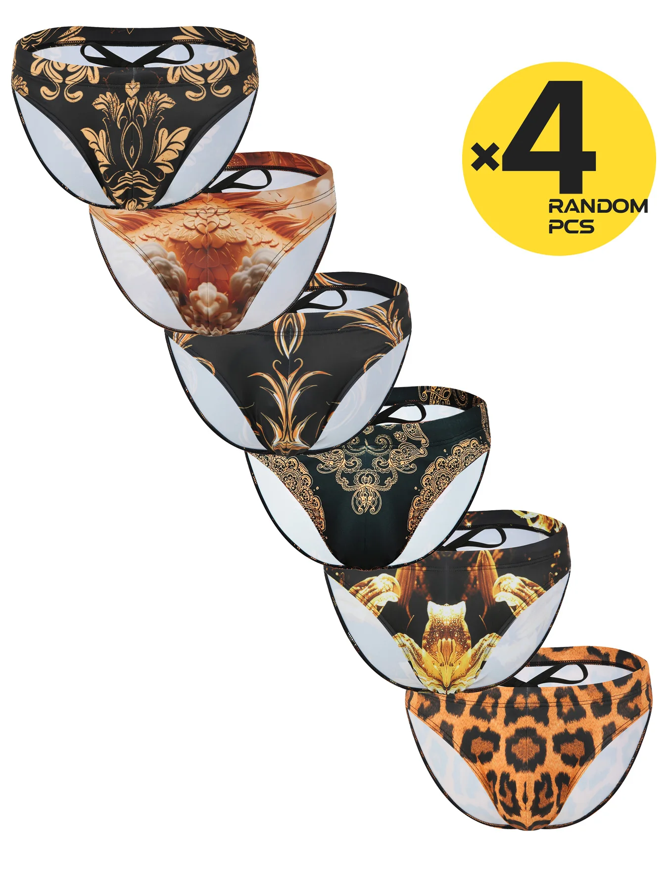 Calzoncillos de baño para hombre, traje de baño sexy, bikini con estampado de leopardo, ropa de playa, pantalones cortos para fiestas en la piscina, para tomar el sol, ropa interior, slip para hombre, 2/3/4 piezas, tallas S-XXL.