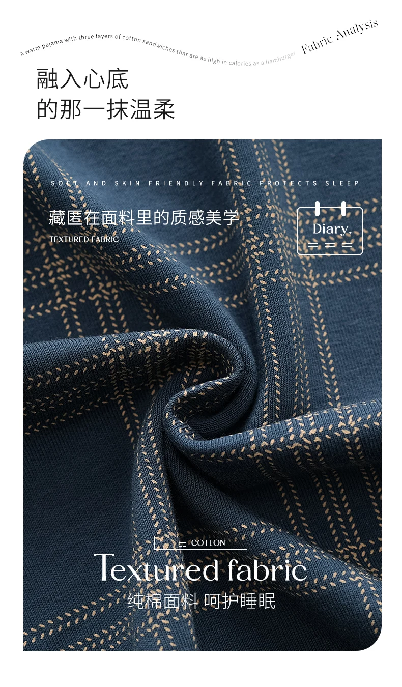 Conjunto de pijama estilo kimono japonés para hombre, tela tipo algodón a cuadros azul con botones en la parte delantera, bolsillos y cinturilla elástica L-4XL