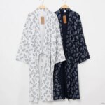 Conjunto de cárdigan tipo kimono de estilo japonés de gran tamaño, albornoz de dormir para hombre, traje para casa cómodo de algodón, bata, ropa de dormir informal diaria