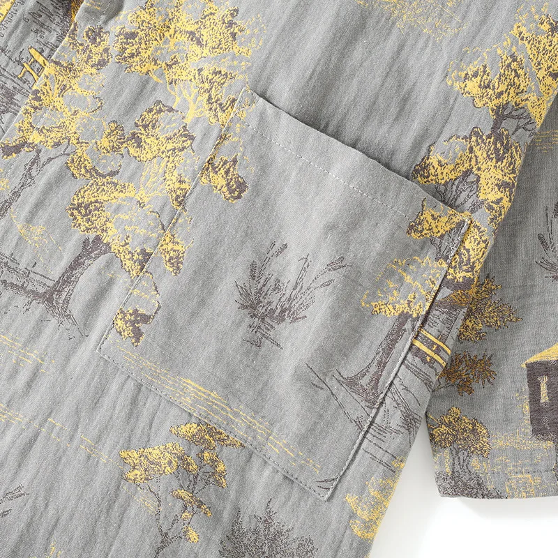 Conjunto de ropa de dormir de 2 piezas para hombre de manga larga