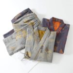 Conjunto de ropa de dormir de 2 piezas para hombre de manga larga - Imagen 2