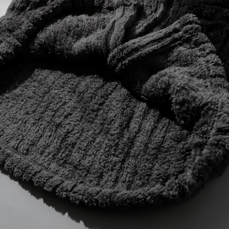 Bata con capucha de forro polar coral ueso para parejas, conjunto de pijamas casus de invierno, bata de baño de manga la...