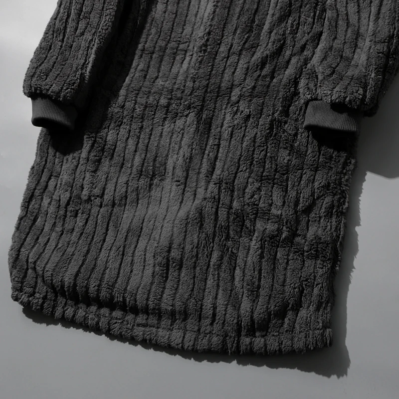 Bata con capucha de forro polar coral ueso para parejas, conjunto de pijamas casus de invierno, bata de baño de manga la...