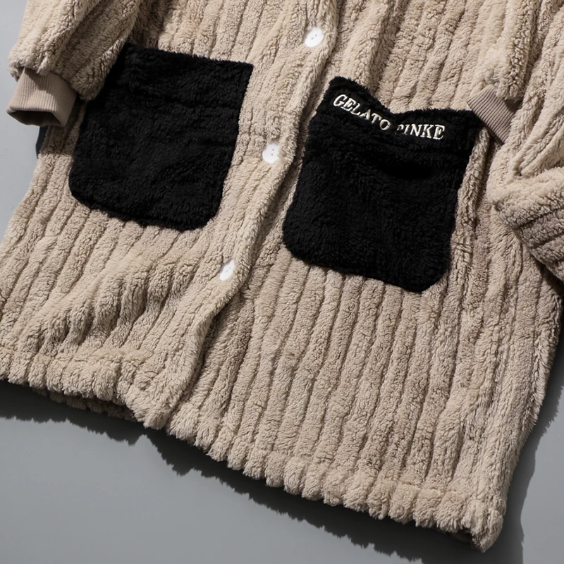 Bata con capucha de forro polar coral ueso para parejas, conjunto de pijamas casus de invierno, bata de baño de manga la...