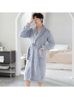 Bata para hombre de franela y de manga larga - Imagen 2