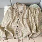Ropa de dormir de manga larga de algodón puro para hombre, conjunto de ropa informal holgada y cómoda a rayas para el hogar, ... - Imagen 2