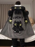 Pijamas de Forro Polar Coral para Hombre, Ropa de Casa Gruesa, Bata de Baño Cálida de Invierno, Diseño Juvenil de Dibujos Ani... - Imagen 3