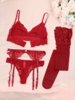 Varsbaby Conjuntos de sujetador de encaje para mujer Sujetador sin relleno Panty Medias de liga Ropa interior de verano Lencería sexy - Imagen 2