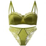 Conjunto de sujetador fino con aros, minimizador, push-up, sin espalda, de encaje francés transparente, sexy, de última tendencia, antideslizante, con cobertura lateral para mujer - Imagen 4