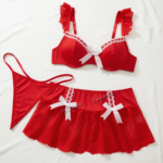 Lencería erótica, conjunto de tutú sexy para mujer, conjunto de sujetador y bragas sexys, mini lencería para dormir, conjunto de dos piezas con hombros descubiertos