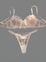 Conjunto de lencería sexy de encaje floral para mujer, conjunto de sujetador ultrafino de 2 piezas, combo de sujetador y bragas para damas