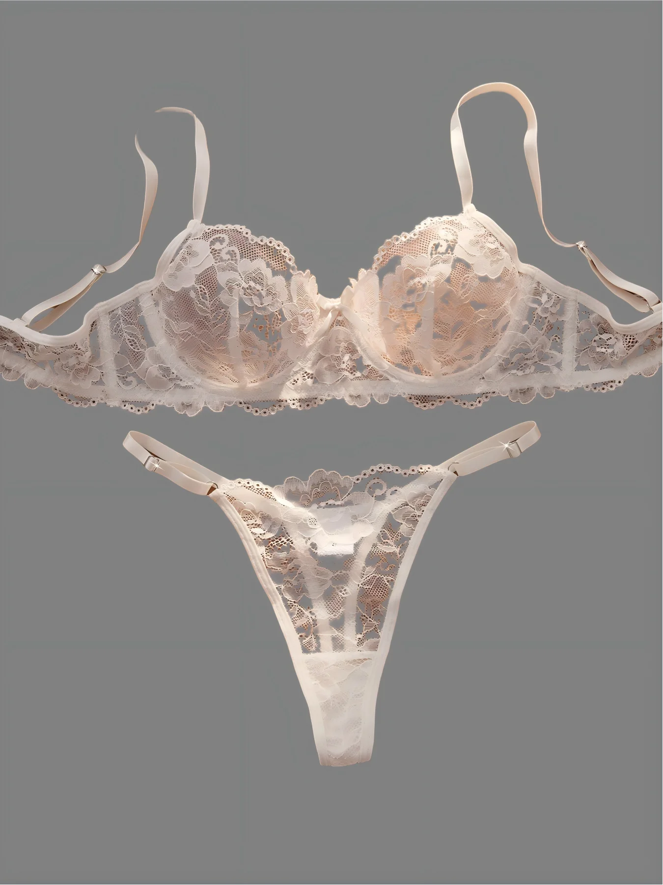 29815-kui4dr.jpg Conjunto de lencería sexy de encaje floral para mujer, conjunto de sujetador ultrafino de 2 piezas, combo de sujetador y bragas para damas - Imagen 1
