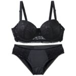 2025 nuevo sujetador con aros de punto Floral para mujer correas ajustables encaje Copa BC ropa interior Push Up minimizador lencería acolchada - Imagen 5