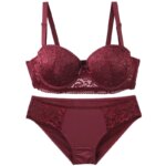 2025 nuevo sujetador con aros de punto Floral para mujer correas ajustables encaje Copa BC ropa interior Push Up minimizador lencería acolchada - Imagen 4