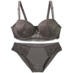 2025 nuevo sujetador con aros de punto Floral para mujer correas ajustables encaje Copa BC ropa interior Push Up minimizador lencería acolchada - Imagen 3