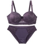 2025 nuevo sujetador con aros de punto Floral para mujer correas ajustables encaje Copa BC ropa interior Push Up minimizador lencería acolchada - Imagen 6