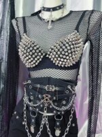 Nuevo sujetador de lencería sexy para mujer con diamantes de imitación, top plateado sin aros, bralette de moda con lentejuelas. - Imagen 3