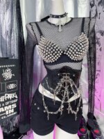 Nuevo sujetador de lencería sexy para mujer con diamantes de imitación, top plateado sin aros, bralette de moda con lentejuelas. - Imagen 2