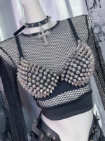 Nuevo sujetador de lencería sexy para mujer con diamantes de imitación, top plateado sin aros, bralette de moda con lentejuelas. - Imagen 5