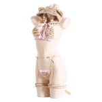 T4MD Ropa interior felpa dibujos animados, conjunto lencería Anime para mujer, disfraz oso, conjunto sujetador