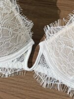 Conjunto de bralette y bragas blancas de encaje francés para mujer, conjunto de dos piezas de ropa interior sexy y fina de verano Pure Desire - Imagen 4