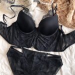 Conjunto de lencería sexy de encaje con camisola, sujetador extendido con varillas, ropa interior que estiliza la cintura y bragas de mujer con escote en V profundo - Imagen 6