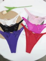 Ropa Interior de Yoga Transpirable de Cintura Baja para Mujer, Tanga de Nailon sin Costuras con Borde de Encaje, Diseño Elega... - Imagen 2